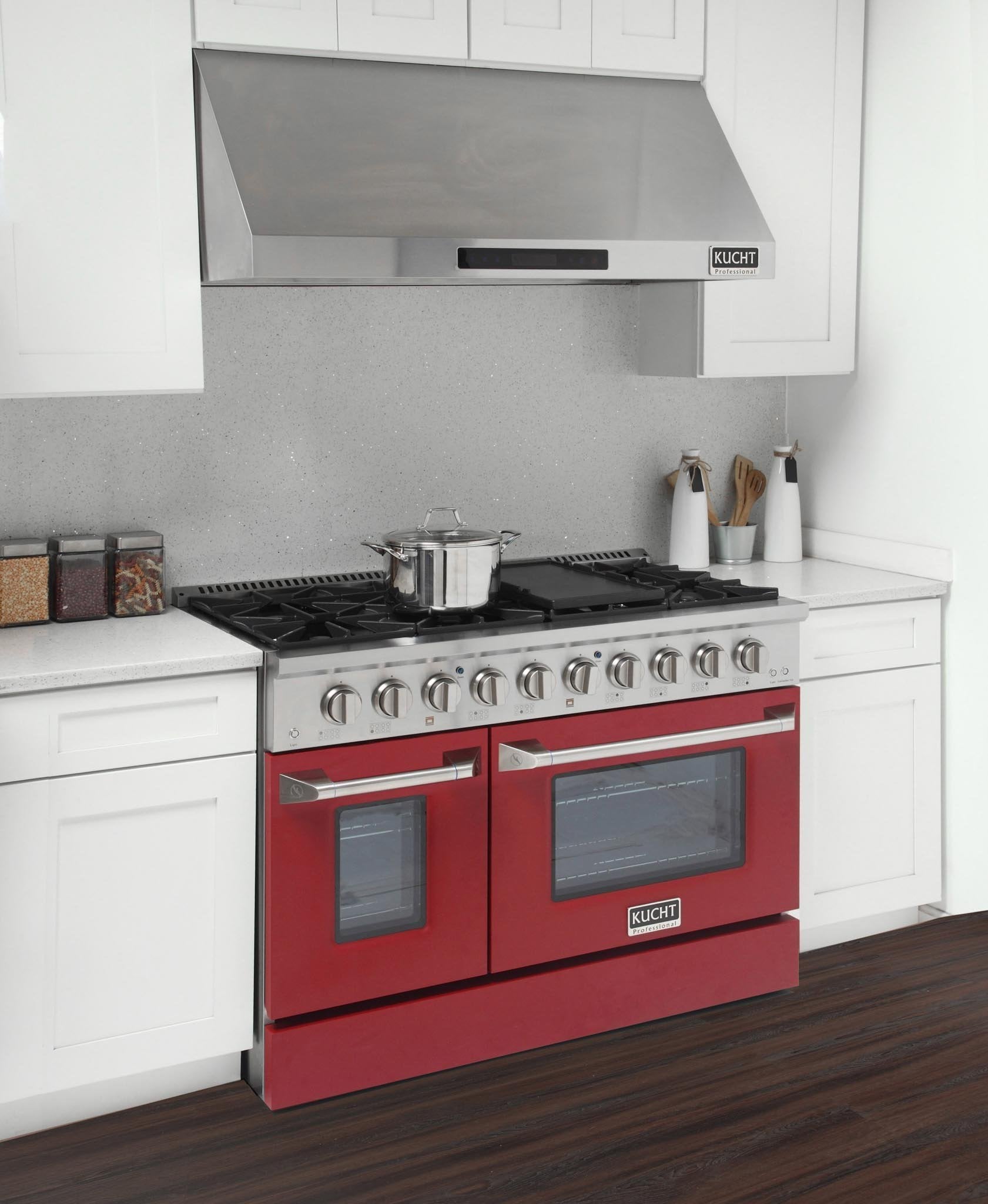 Kucht 48-Inch 6.7 Cu. Ft. Gas Range with Grill/Griddle in Red (KNG481-R)