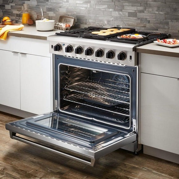 Thor Kitchen 36 in. Professional Gas Cooking Stove Range Stainless Steel - LRG3601U