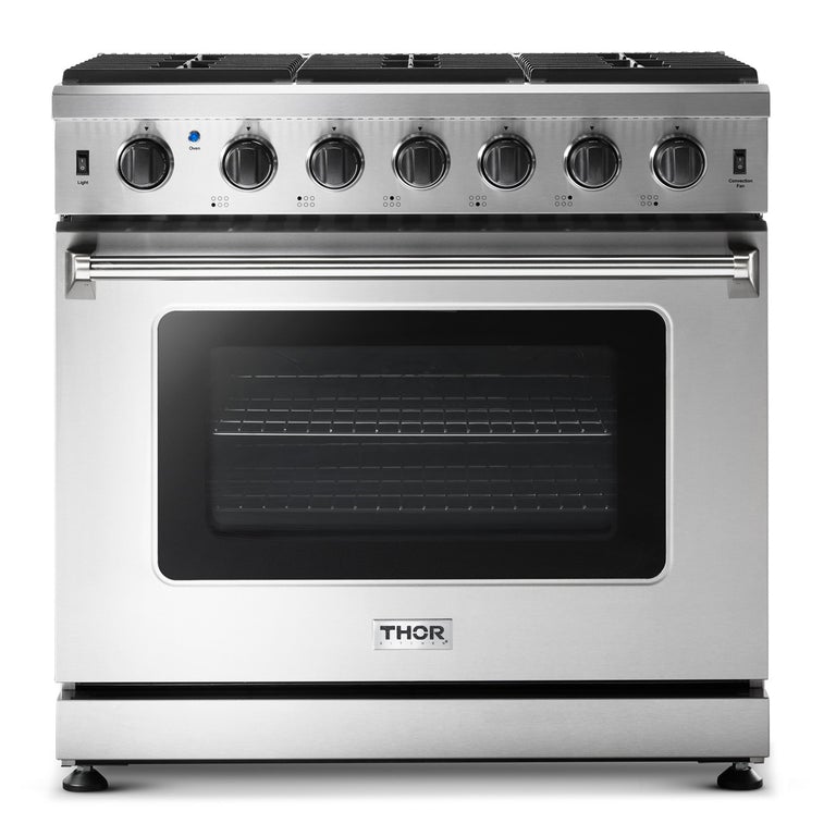 Thor Kitchen 36 in. 6.0 Cu. Ft Professional Gas Range in Stainless Steel 