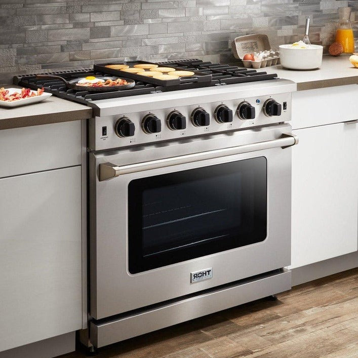 Thor Kitchen 36 in. Professional Gas Cooking Stove Range Stainless Steel - LRG3601U