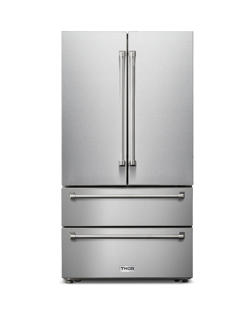 Thor Kitchen 36-Inch 22.5 cu. ft Freestanding French Door Refrigerator with Ice Maker in Stainless Steel